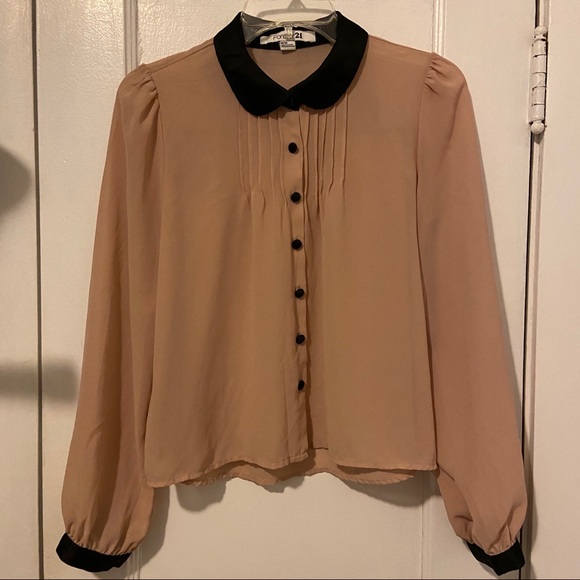 Forever 21 - Peter Pan Collar Button Down Blouse - Picture 1 of 4